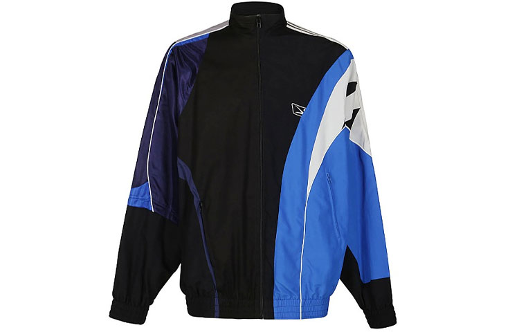 Balenciaga Blue Long-Sleeve Patchwork High-Neck Jacket 658951TYB181000 圖 2