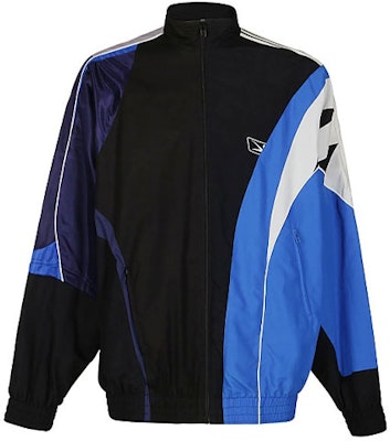 Balenciaga Blue Long-Sleeve Patchwork High-Neck Jacket 658951TYB181000 Order Balenciaga Blue Long-Sleeve Patchwork High-Neck Jacket 658951TYB181000