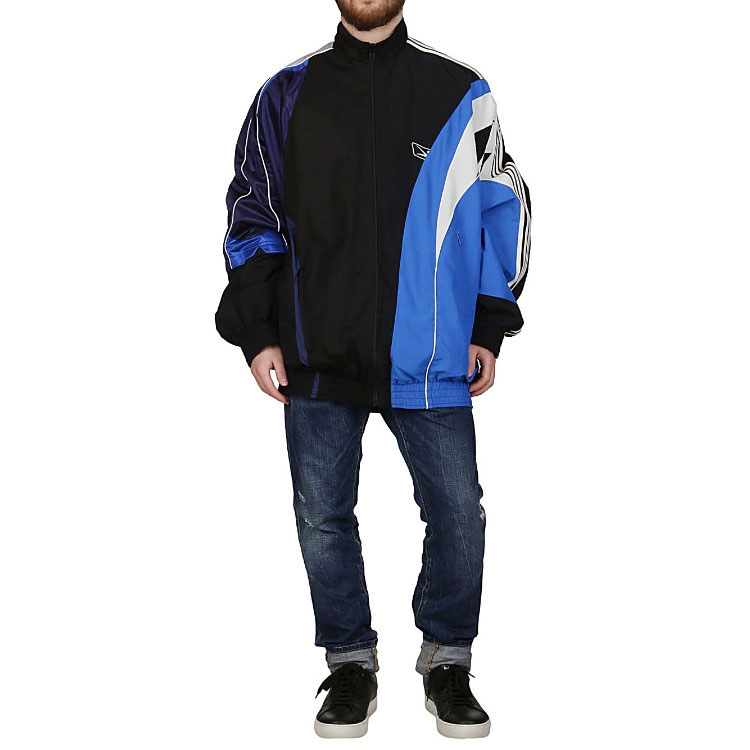 Balenciaga Blue Long-Sleeve Patchwork High-Neck Jacket 658951TYB181000 圖 3