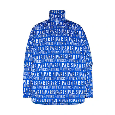 Balenciaga Blue Loose-Fit Letter Print Striped Zip Jacket 602278TGL614640