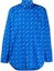Buy 발렌시아가 블루 오버사이즈 로고 프린트 코튼 셔츠. 534333TBL967560