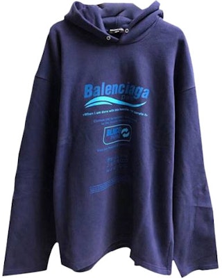 발렌시아가 블루 오버사이즈 스웨터 에코 슬로건 프린트. 661711TKVF Order 발렌시아가 블루 오버사이즈 스웨터 에코 슬로건 프린트. 661711TKVF