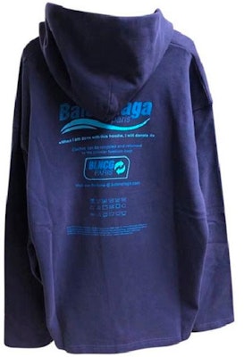 발렌시아가 블루 오버사이즈 스웨터 에코 슬로건 프린트. 661711TKVF Lookbook 발렌시아가 블루 오버사이즈 스웨터 에코 슬로건 프린트. 661711TKVF