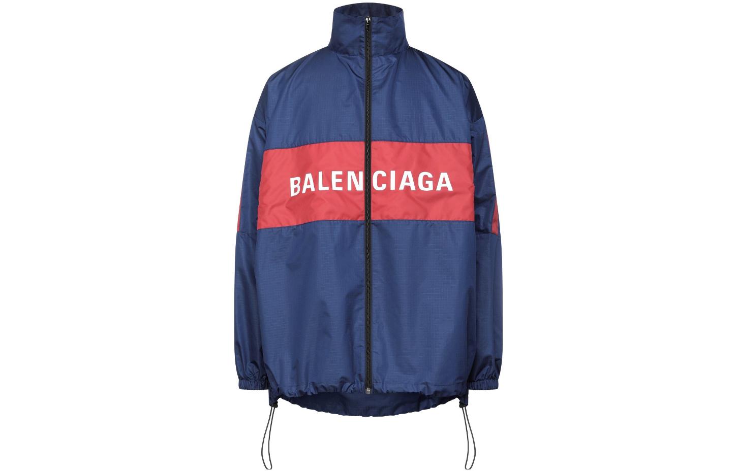 Balenciaga Blue Red Zip-Up Jacket with Alphabet Print 561466TYD338065
