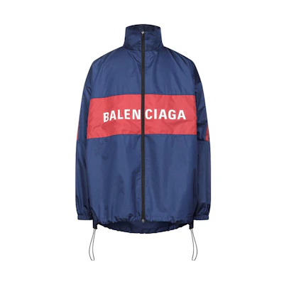 Balenciaga Blue Red Zip-Up Jacket with Alphabet Print 561466TYD338065