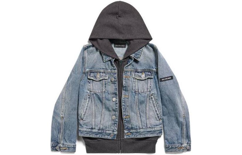 Balenciaga Blue Solid Color Collared Single-Breasted Jacket 783674THW254245