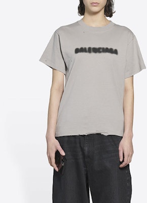 Balenciaga Blurry Logo Tee 'Steel Grey/Black' Shop Balenciaga Blurry Logo Tee 'Steel Grey/Black'