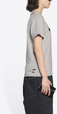 Balenciaga Blurry Logo Tee 'Steel Grey/Black' Details for Balenciaga Blurry Logo Tee 'Steel Grey/Black'