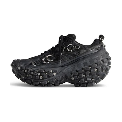 Balenciaga Bouncer Screw Sneakers 'Black Mesh and Nylon with Piercing'