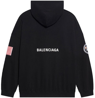 Balenciaga Boxy Hoodie 'Black/White' Order Balenciaga Boxy Hoodie 'Black/White'