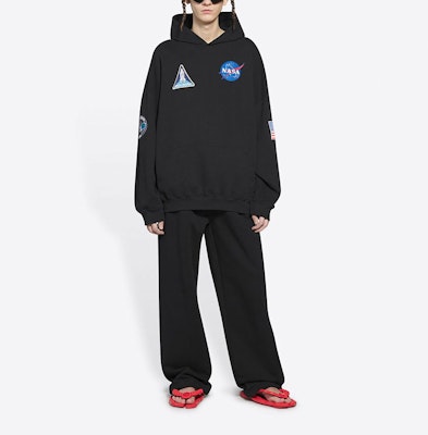 Balenciaga Boxy Hoodie 'Black/White' Details for Balenciaga Boxy Hoodie 'Black/White'
