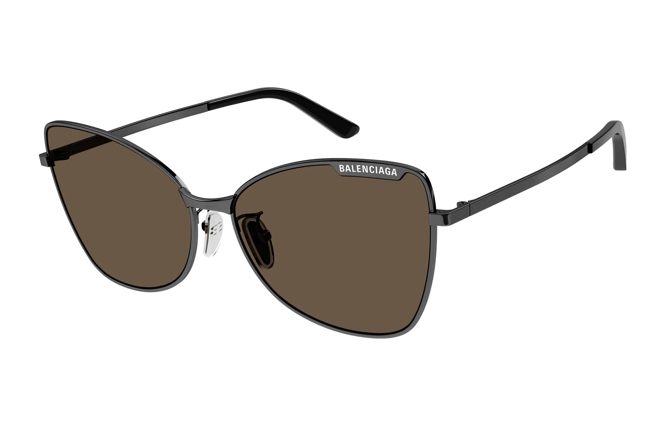 Balenciaga Brown Logo Metal Frame Butterfly Sunglasses Unisex BB0278S-002 圖 2
