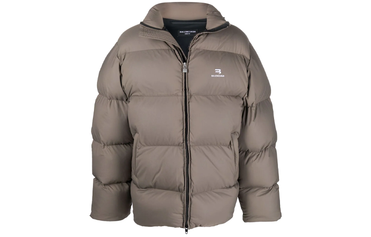 Balenciaga Brown Winter Down Jacket with Logo Embroidery and Zip Collar. 681440TJO032122 圖 2