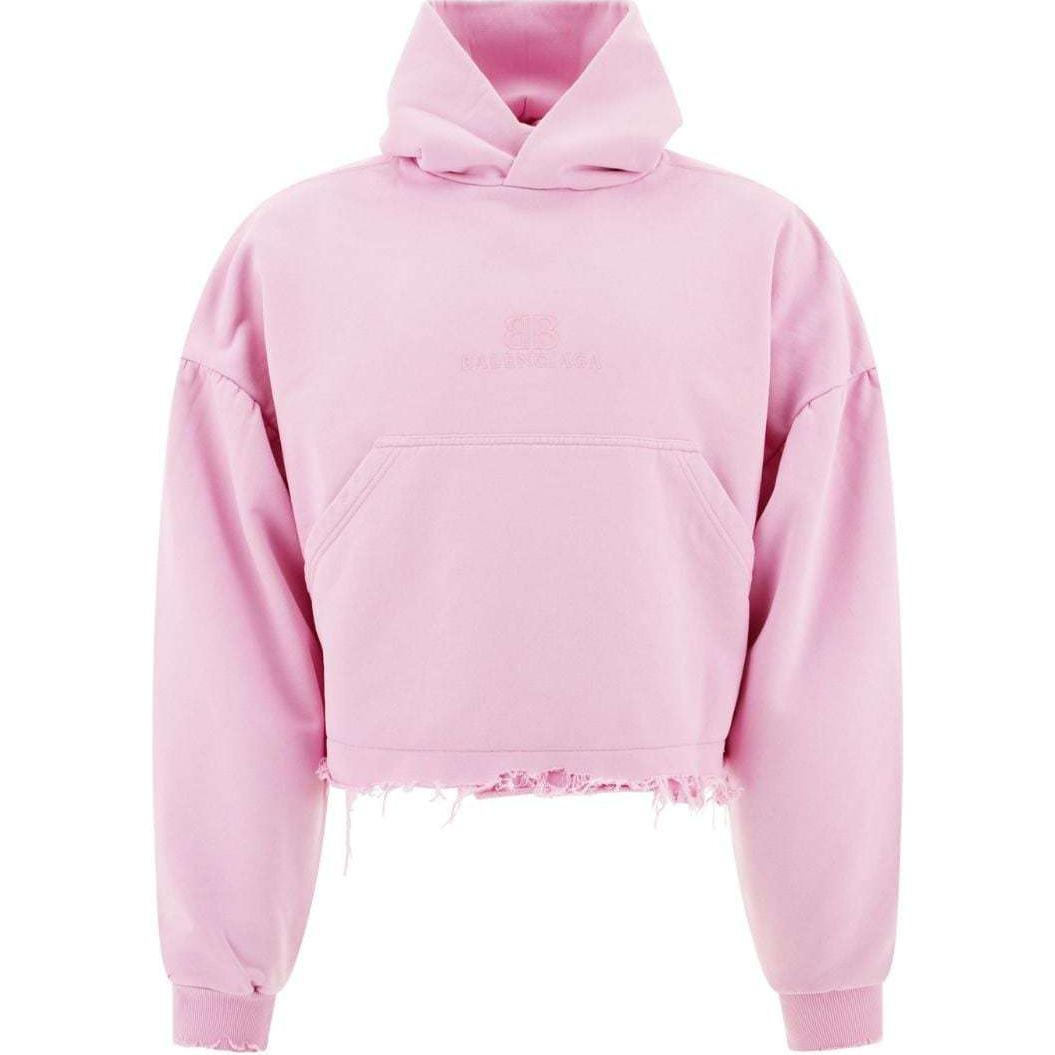 Balenciaga Bubblegum Pink Embroidered Logo Hoodie Short Regular Fit 783397TQVS95708