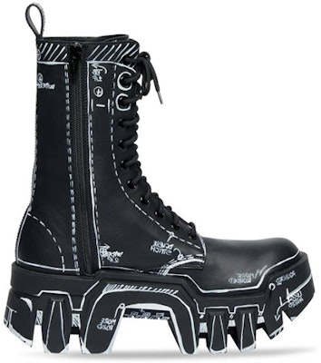 Balenciaga Bulldozer Lace Up Boots 'Black Outline Calfskin' 672502WBEF21090 Order Balenciaga Bulldozer Lace Up Boots 'Black Outline Calfskin' 672502WBEF21090