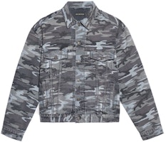 Balenciaga Camo Print Denim Jacket - Gray 620731TJW551055 Balenciaga Camo Print Denim Jacket - Gray 620731TJW551055
