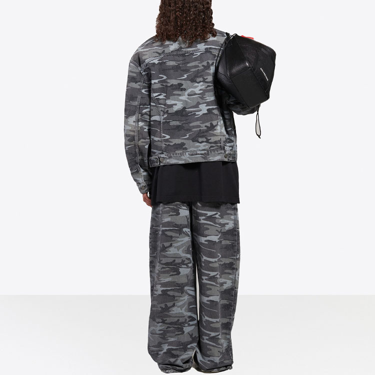 Purchase Balenciaga Camo Print Denim Jacket - Gray 620731TJW551055