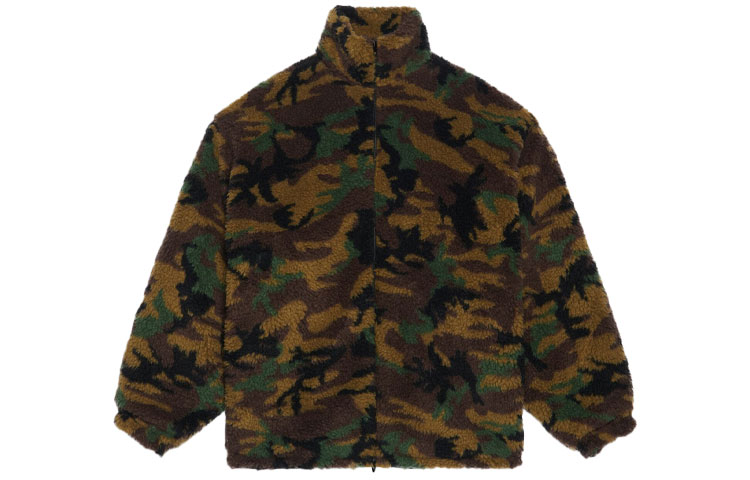 Balenciaga Camouflage Zip-Up Jacket Regular Fit Brown Long Sleeve 681818TLQ132840
