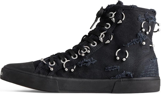 バレンシアガ キャンバスハイカットスニーカー (黒) 688756W3RCQ1000 Buy バレンシアガ キャンバスハイカットスニーカー (黒) 688756W3RCQ1000