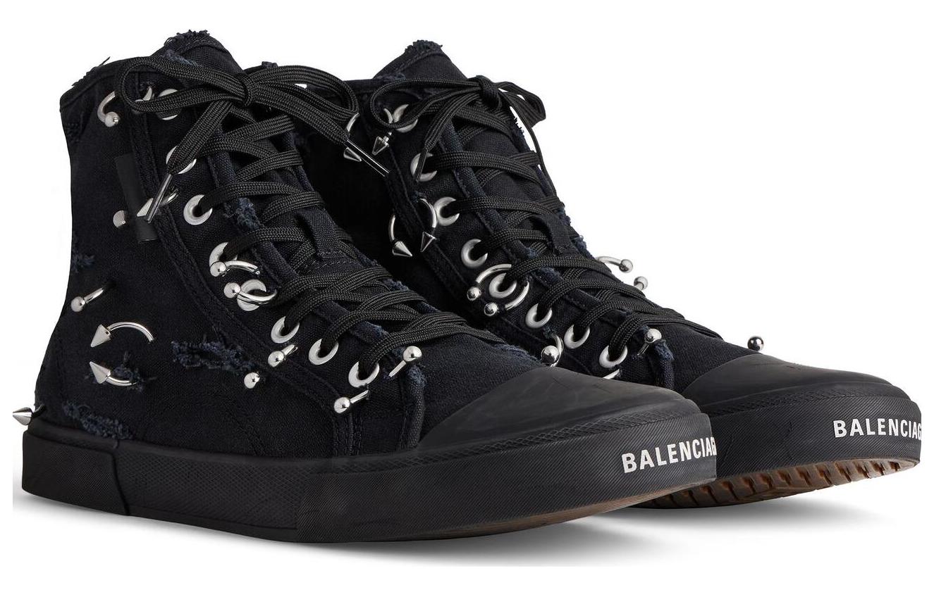 Balenciaga Canvas High-Top Sneakers 'Black' 圖 2