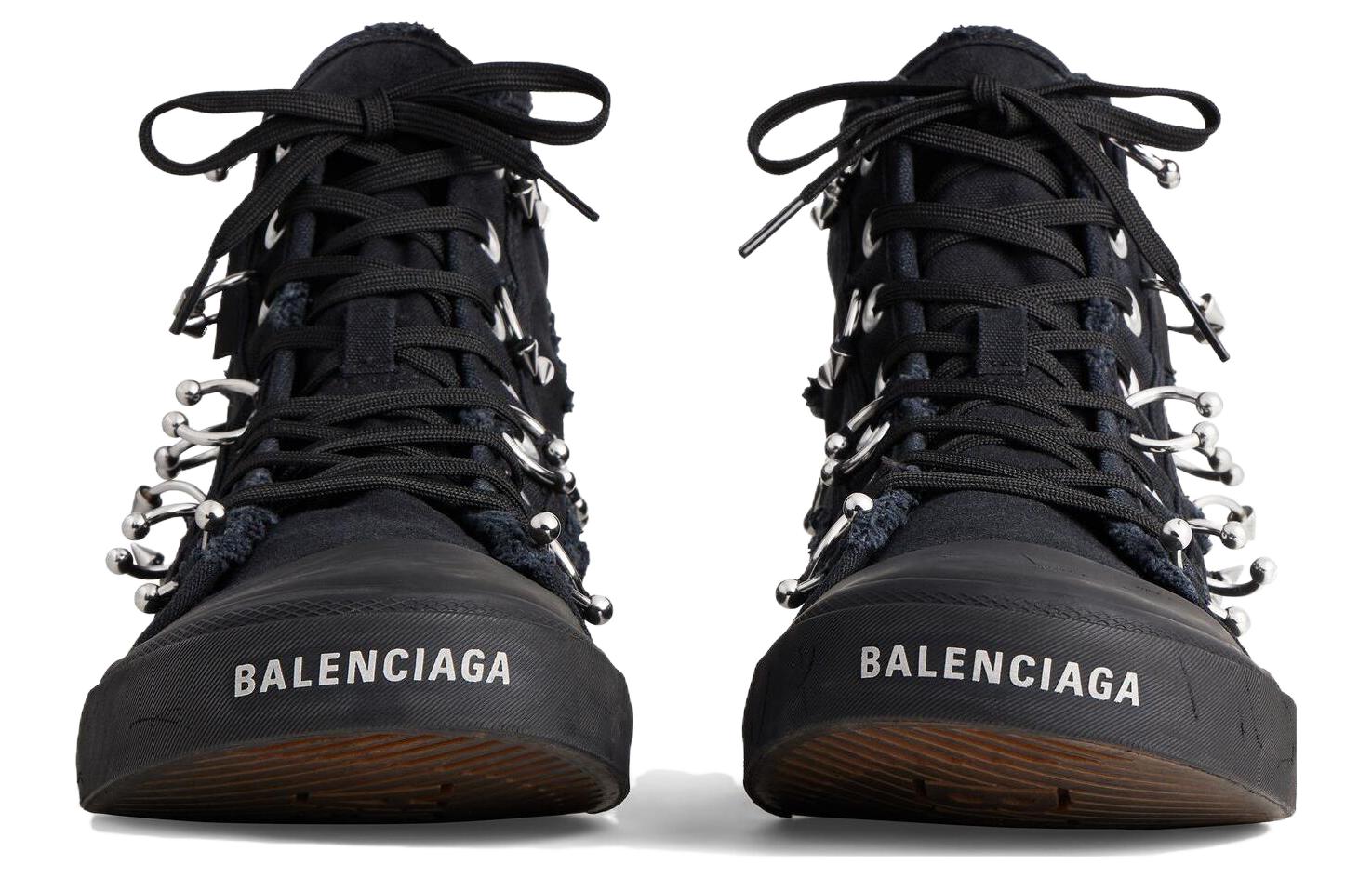 Lookbook Balenciaga Canvas High-Top Sneakers 'Black' 688756W3RCQ1000