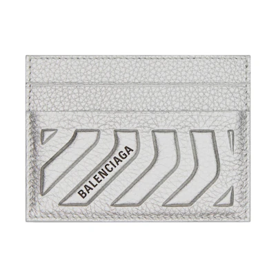 Balenciaga Car Card Holder Metallized Silver