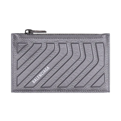 Balenciaga Car Long Coin And Card Holder in Grained Calfskin Dark Grey