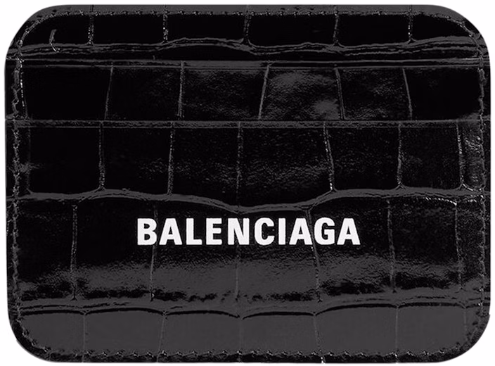 balenciaga-cash-4-card-slot-1-bill-compartment-card-holder-shiny-crocodile-embossed-black-white