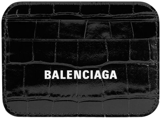Balenciaga Cash (4 Card Slot 1 Bill Compartment) Card Holder Shiny Crocodile Embossed Black/White Buy Balenciaga Cash (4 Card Slot 1 Bill Compartment) Card Holder Shiny Crocodile Embossed Black/White