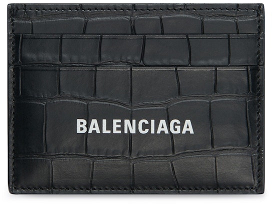 balenciaga-cash-card-holder-crocodile-embossed-black