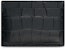 Balenciaga Cash Card Holder Crocodile Embossed Black