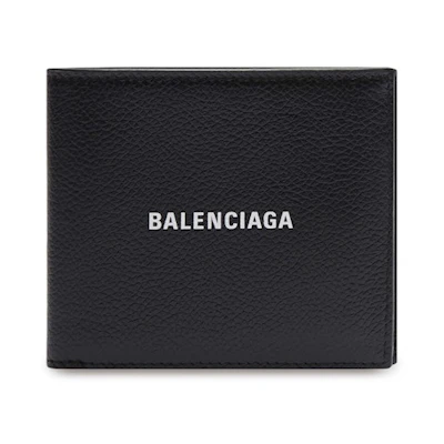 Balenciaga Cash Square (8 Card Slot 2 Bill Compartments) Folded Wallet Black/White