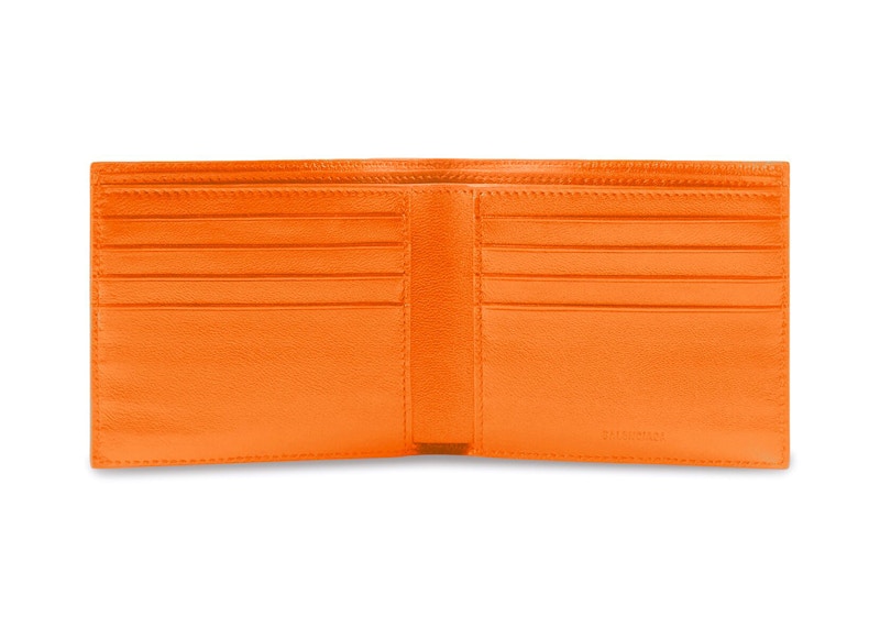 Balenciaga Cash Square (8 Card Slot 2 Bill Compartments) Folded Wallet Orange/Black 圖 3