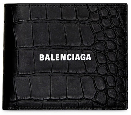Balenciaga Cash Square Folded Coin Wallet Crocodile Embossed Black Buy Balenciaga Cash Square Folded Coin Wallet Crocodile Embossed Black