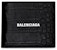 Balenciaga Cash Square Folded Coin Wallet Crocodile Embossed Black