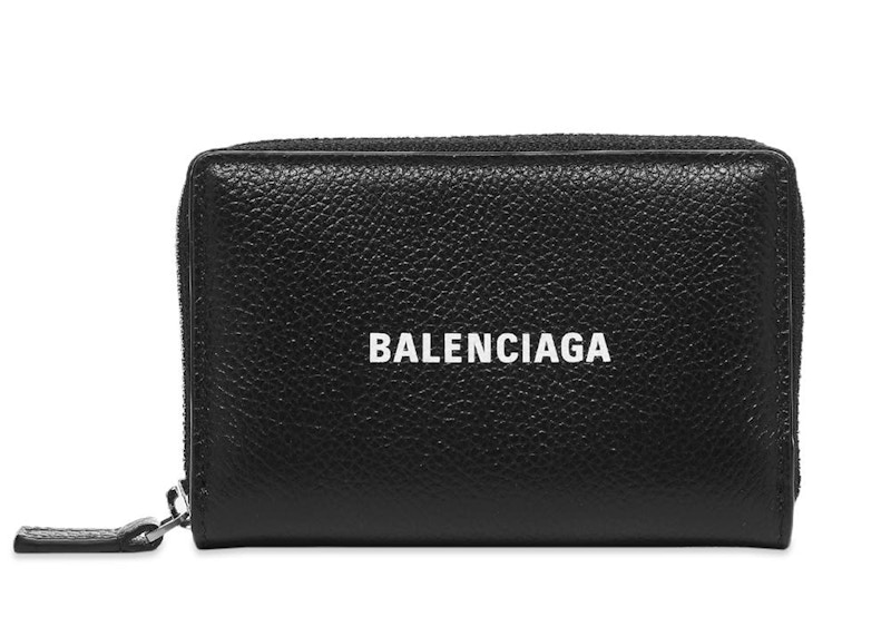 Balenciaga Cash Zip Card Holder Black/White