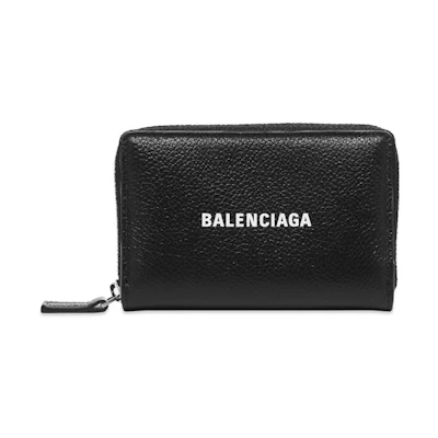 Balenciaga Cash Zip Card Holder Black/White