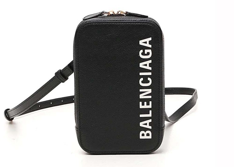 balenciaga-cash-zip-phone-holder-black-white