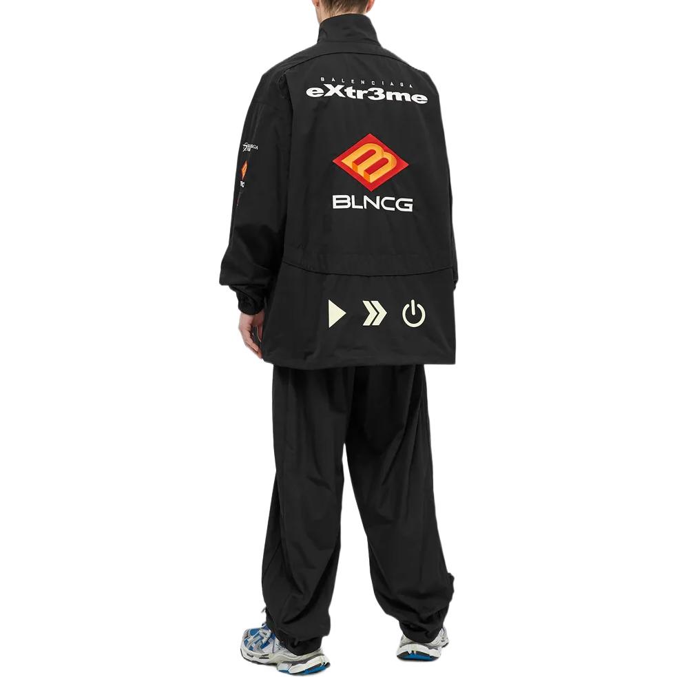 Purchase Balenciaga Jaket Longgar Hitam dengan Cetak Logo Huruf Kasual. 663153TIM391000