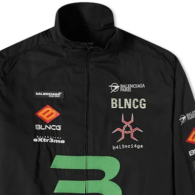 Balenciaga Jaket Longgar Hitam dengan Cetak Logo Huruf Kasual. 663153TIM391000 Details for Balenciaga Jaket Longgar Hitam dengan Cetak Logo Huruf Kasual. 663153TIM391000