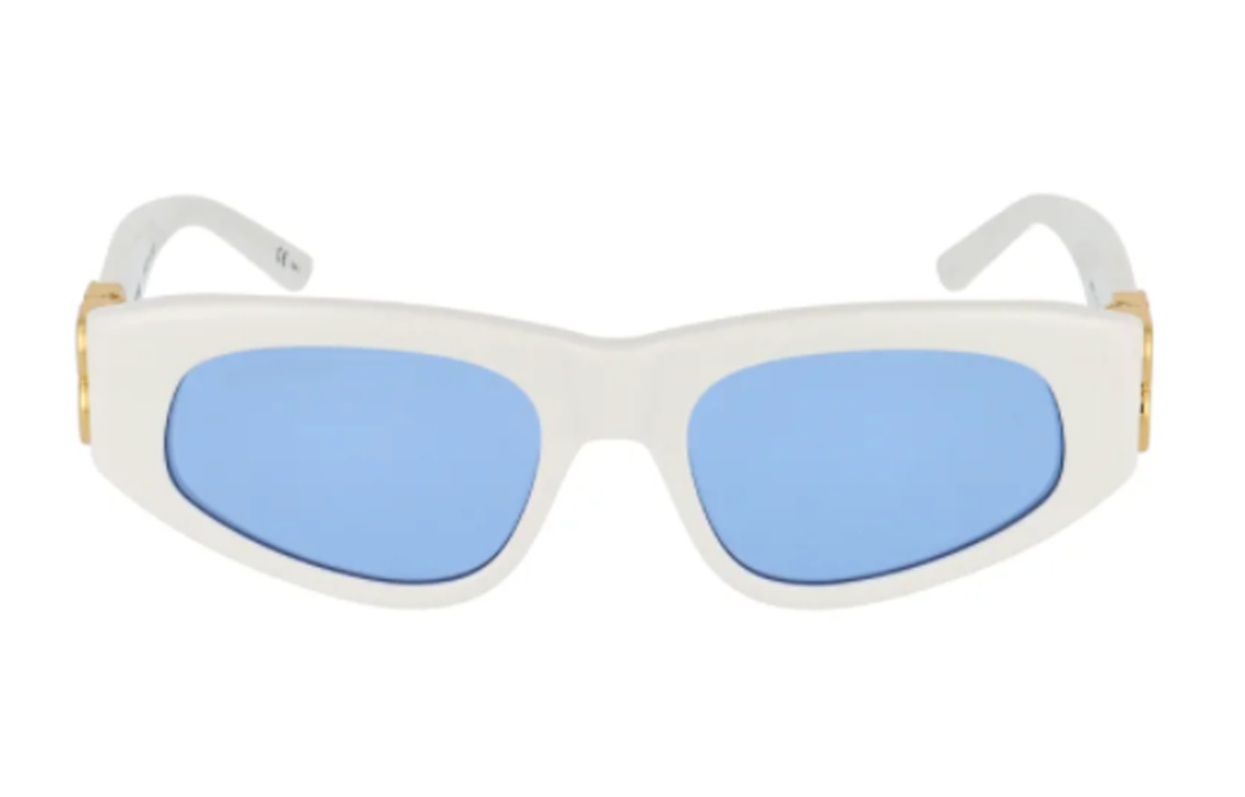 Balenciaga Cat-Eye Sunglasses Unisex White Frame Irregular Shape Fashion Shades BB0095S004 圖 3