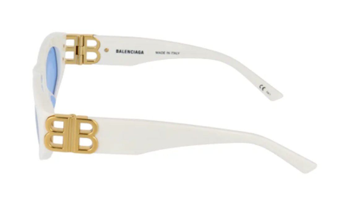 Balenciaga Cat-Eye Sunglasses Unisex White Frame Irregular Shape Fashion Shades BB0095S004 圖 4