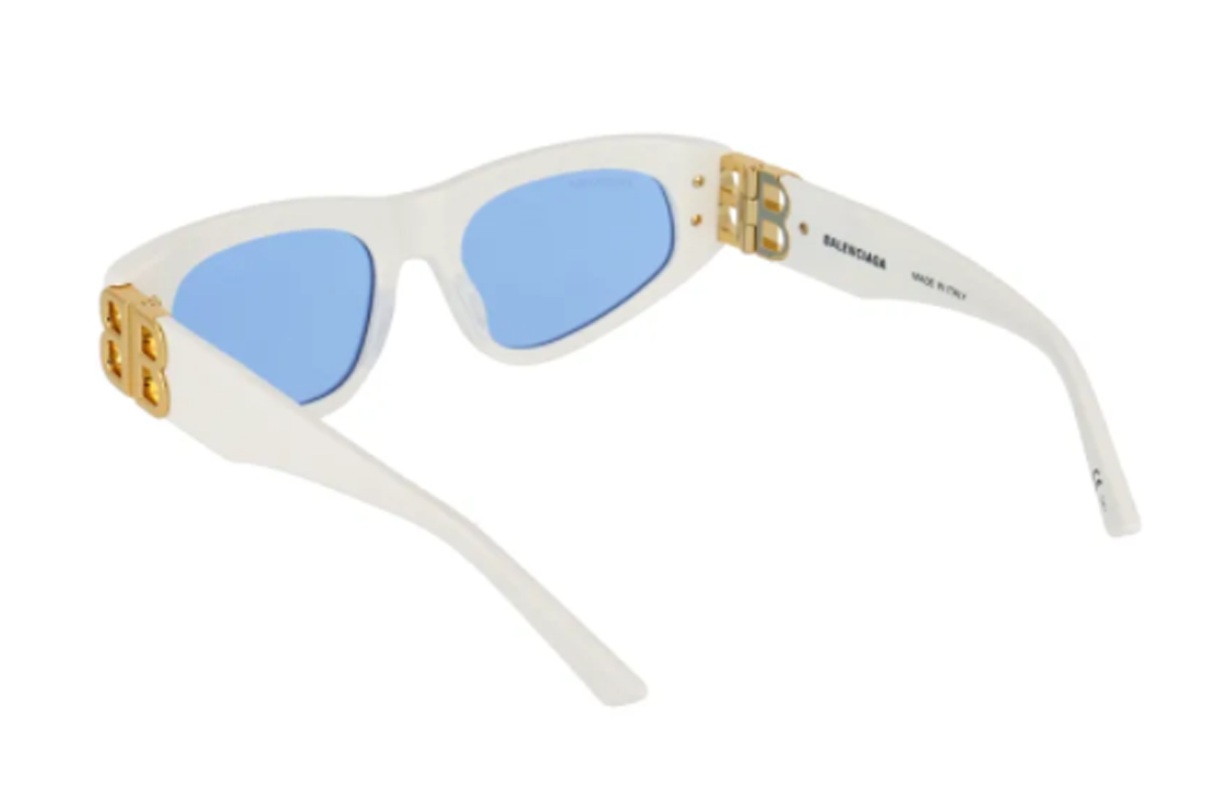 Balenciaga Cat-Eye Sunglasses Unisex White Frame Irregular Shape Fashion Shades BB0095S004 圖 5