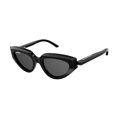 Balenciaga Cat Eye Sunglasses Black Unisex with Side Logo Detail. BB0159S001