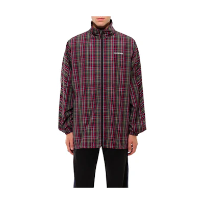 Balenciaga Check Print Full-Zip Cotton Jacket - Loose Fit Multicolor 571434TGM316067