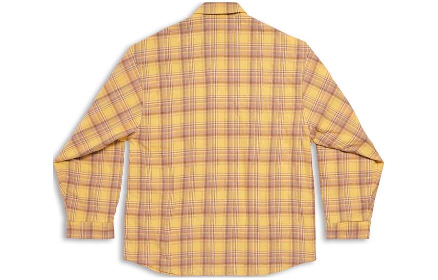 Balenciaga Checkered Button-Up Long Sleeve Oversized Shirt Yellow . 768767TPM247362 圖 3