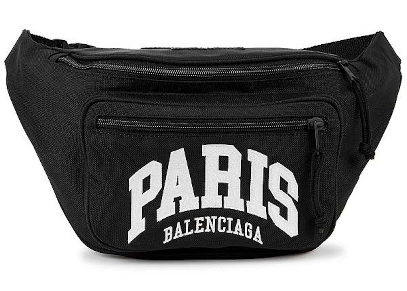 Balenciaga Cities Paris Explorer Nylon Belt Bag Black