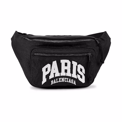 Balenciaga Cities Paris Explorer Nylon Belt Bag Black