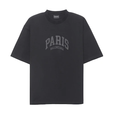 Balenciaga Cities Paris SS23 Letter Print Black Unisex T-Shirt. 612966TLVL71069
