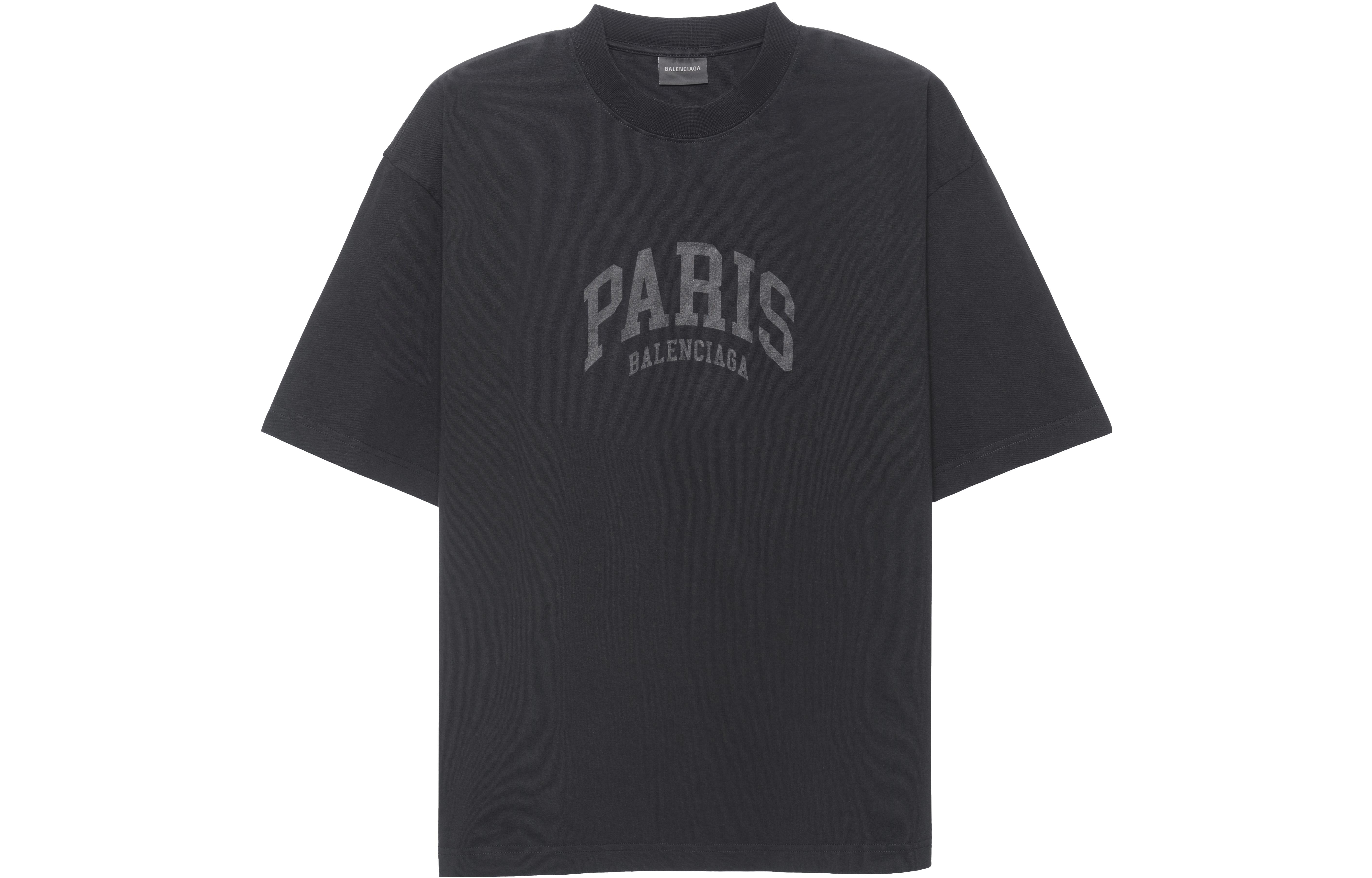 Balenciaga Cities Paris SS23 Letter Print Black Unisex T-Shirt. 612966TLVL71069 圖 2